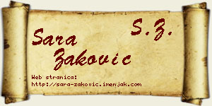 Sara Zaković vizit kartica